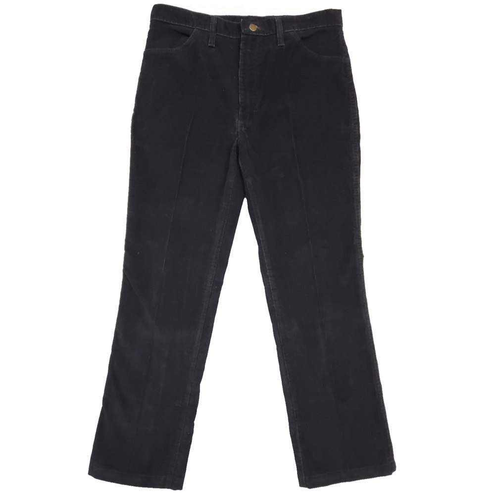 Vintage Rustler Corduroy Pants Men's 34x29.5 Black Pleated USA MADE